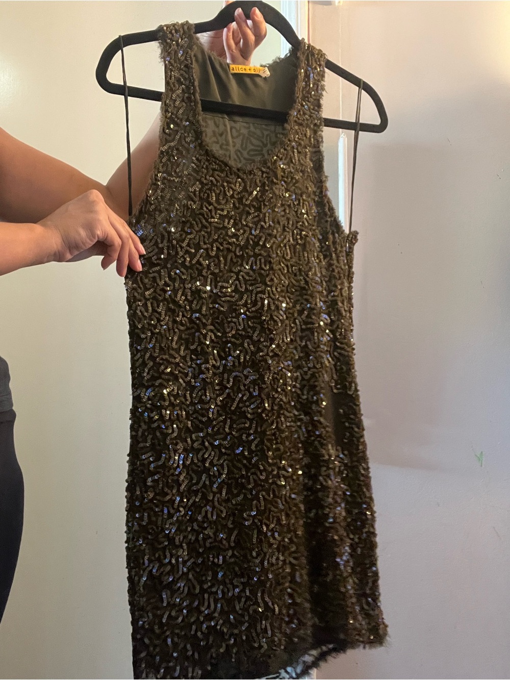 Green Alice + Olivia Sequin Mini Dress